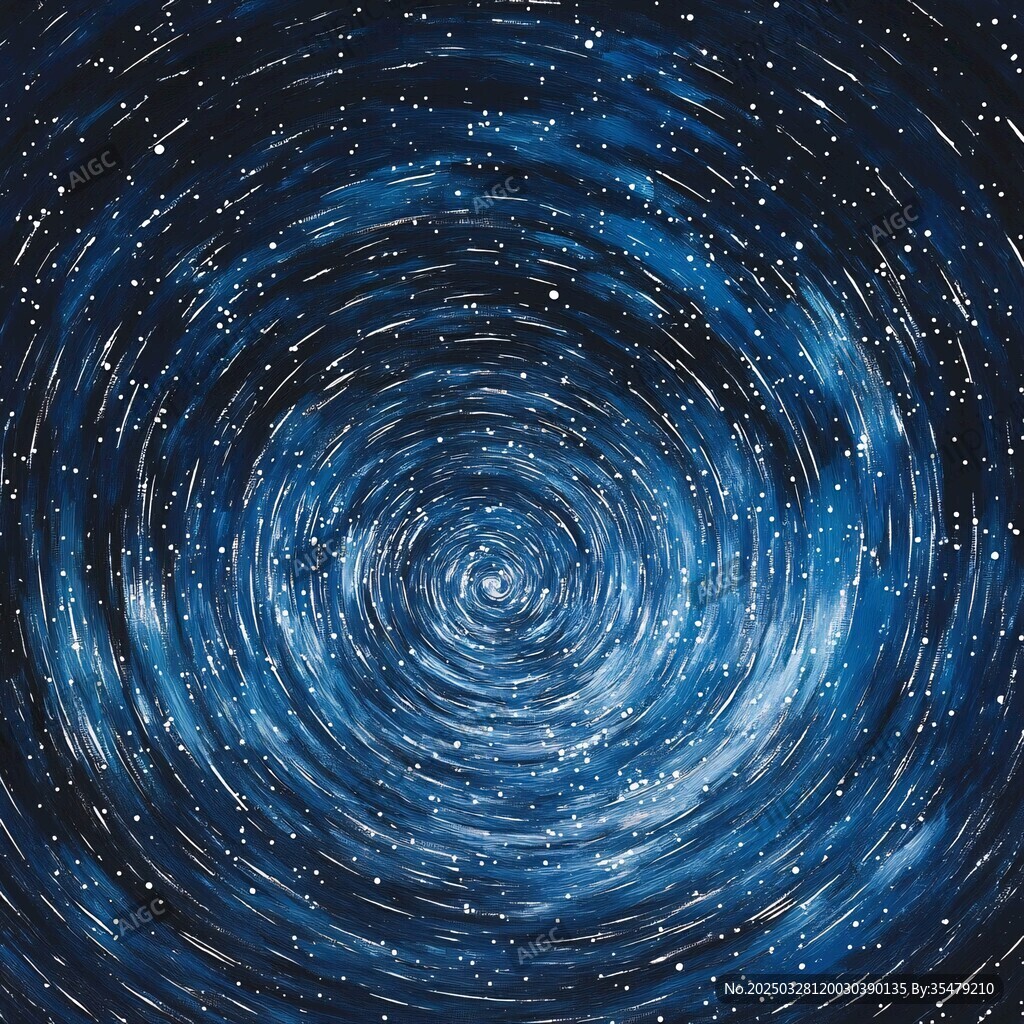 梦幻蓝色星空漩涡图景
