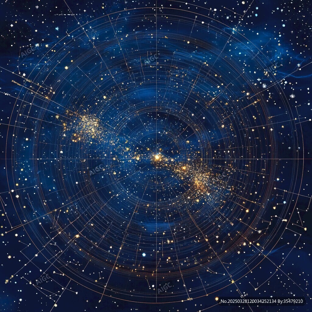 璀璨星空宇宙星系示意图