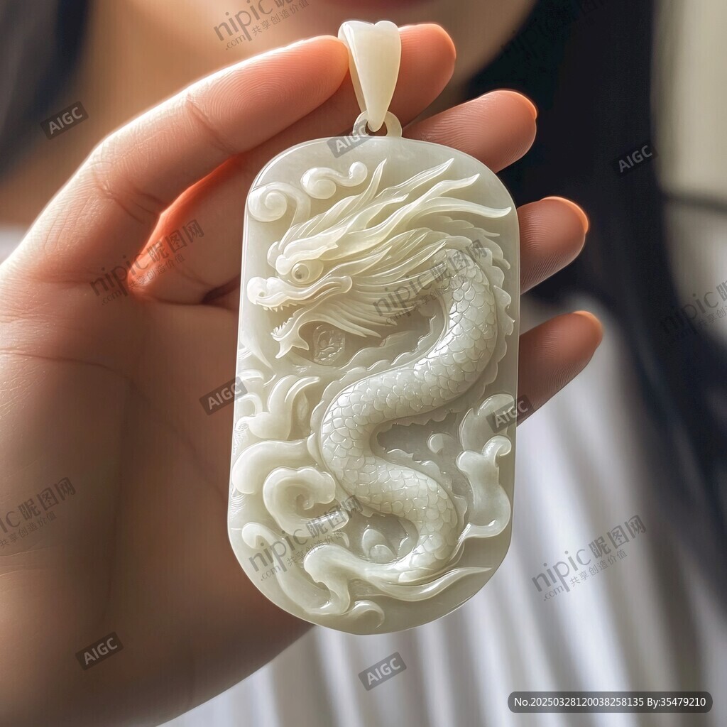 白玉龙形吊坠精美呈现