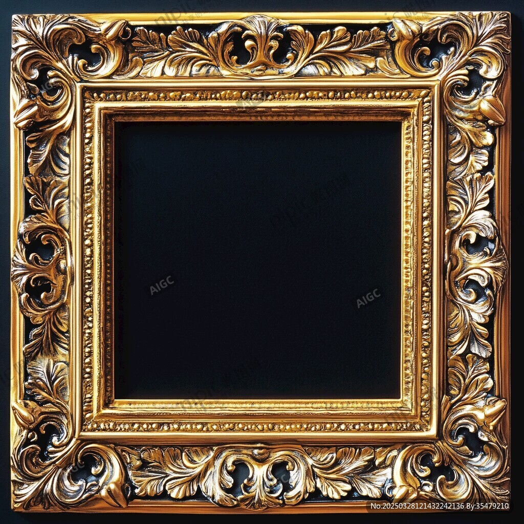 金色雕花复古艺术画框