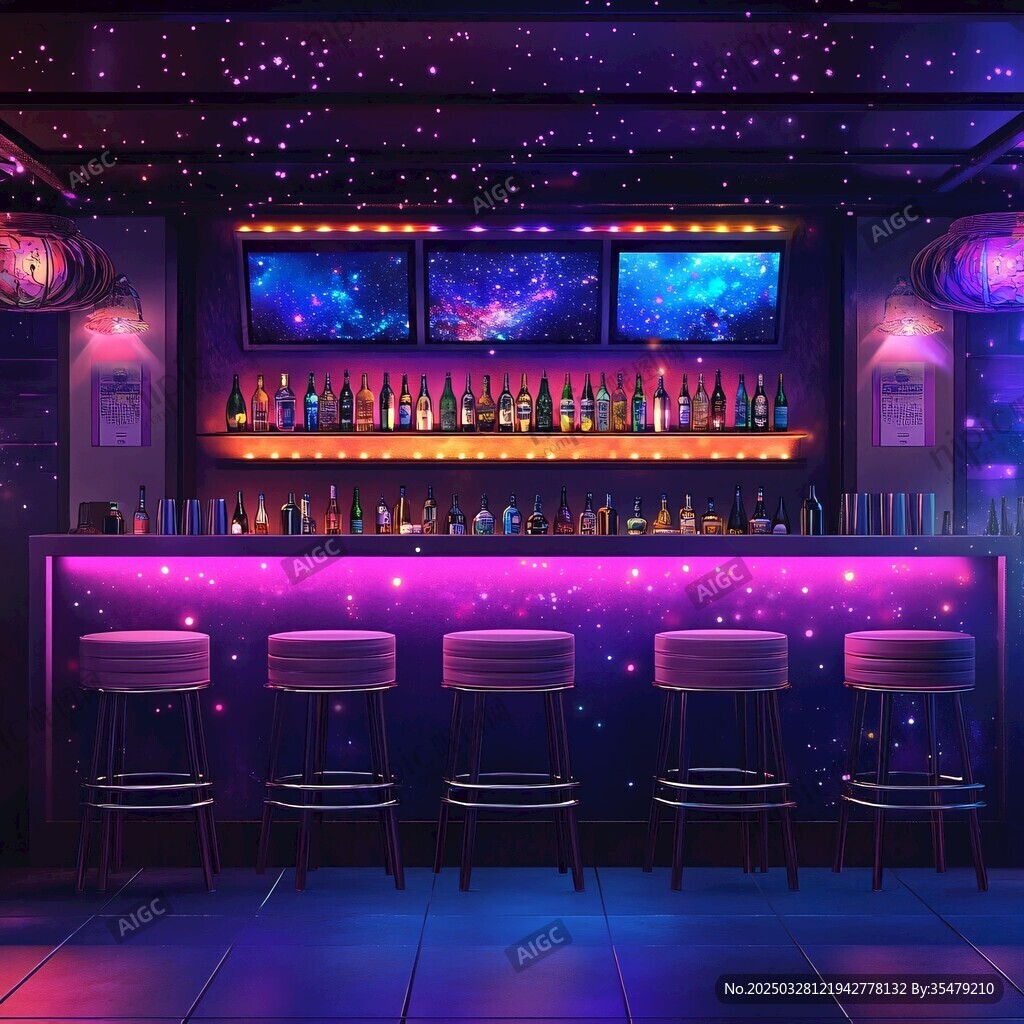 梦幻星空主题酒吧场景
