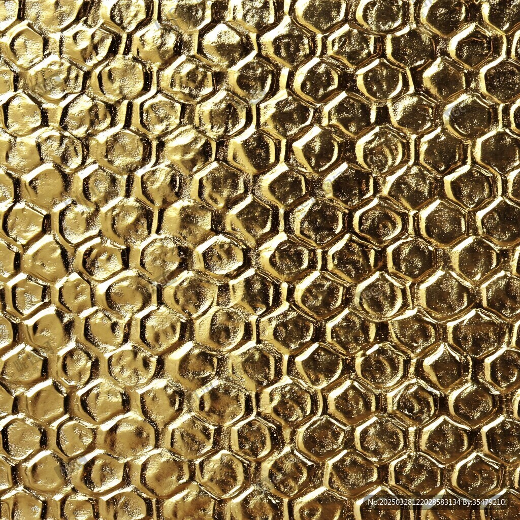 金色六边形金属质感纹理
