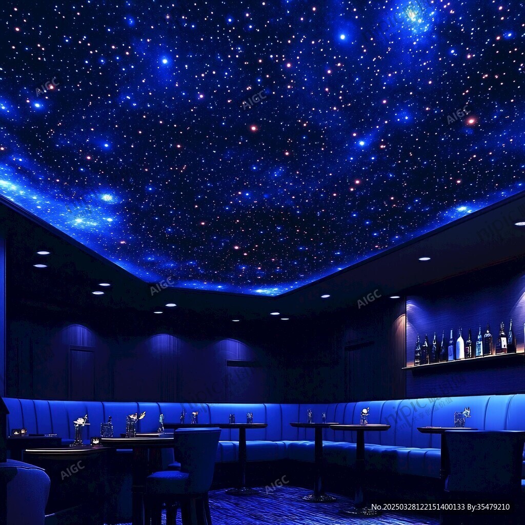 星空主题浪漫室内酒吧场景