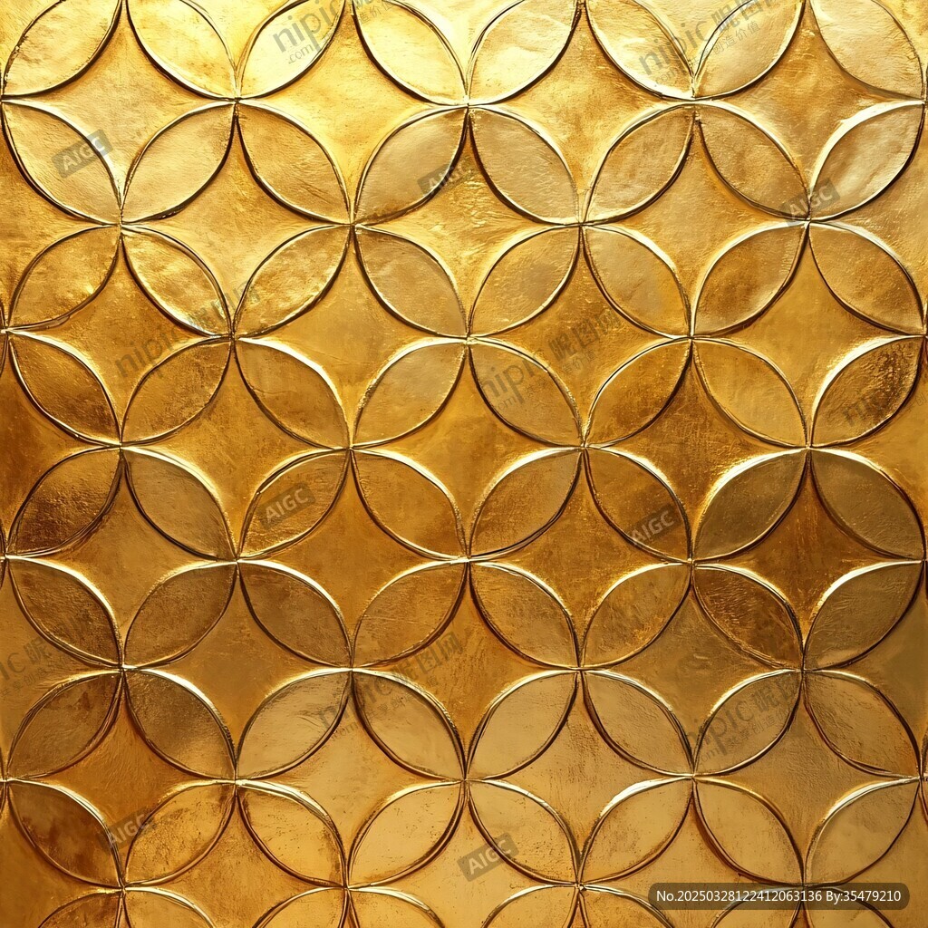 金色圆形图案立体纹理背景