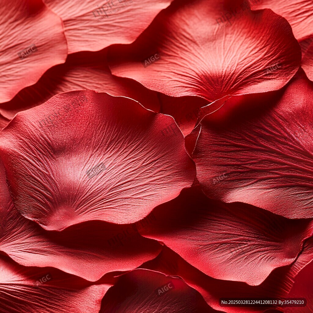 红色玫瑰花瓣特写纹理