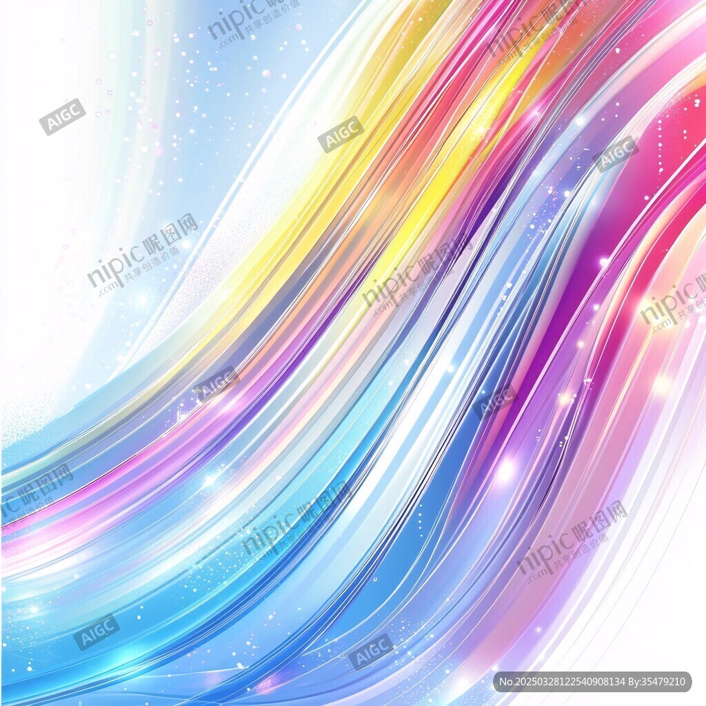 梦幻炫彩流体波浪背景图