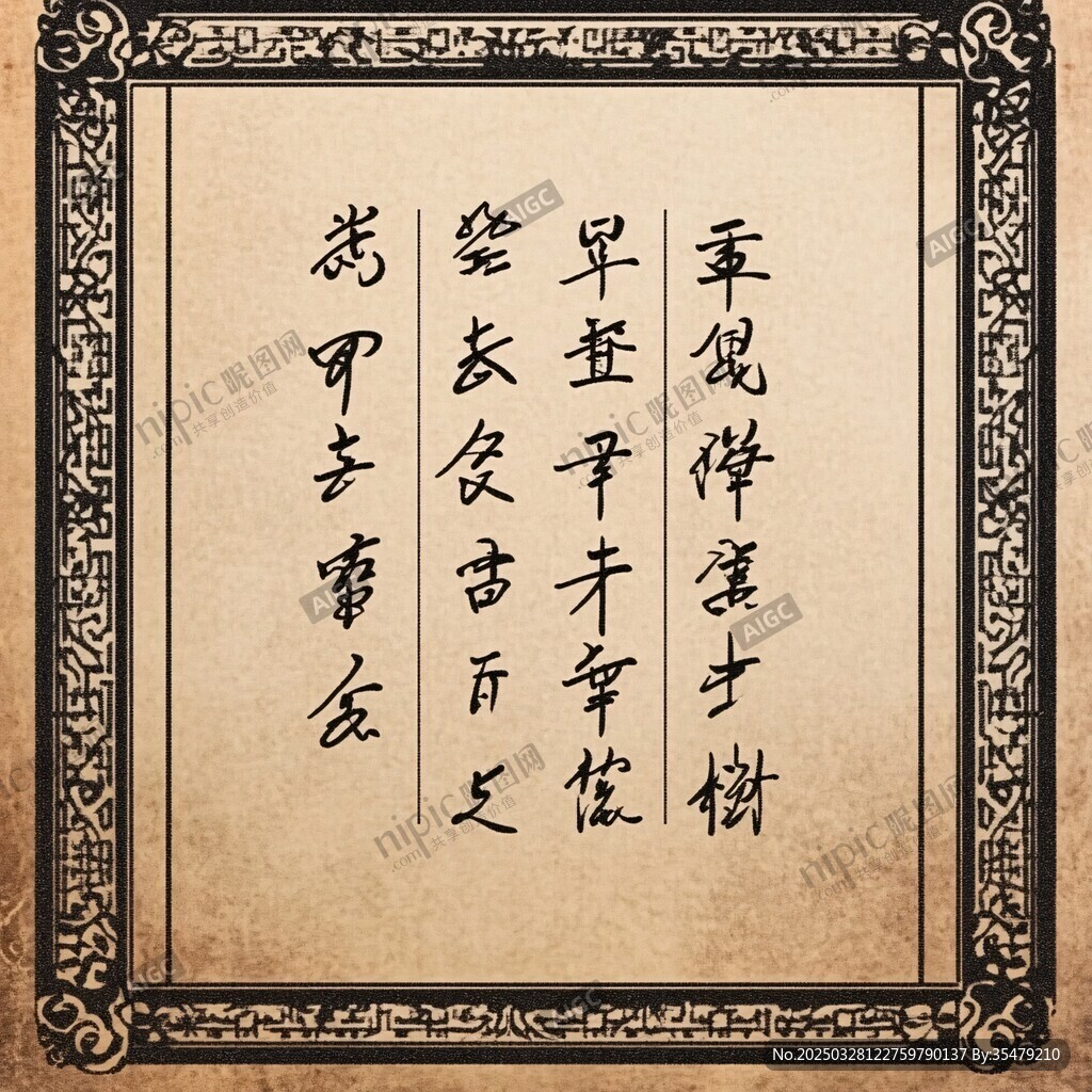 古典书法文字装饰画