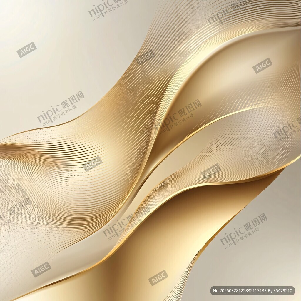 金色动感波浪纹理背景图
