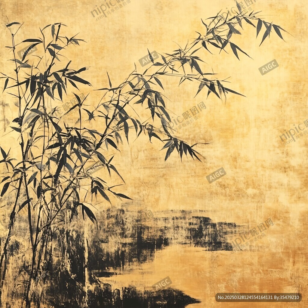水墨翠竹图