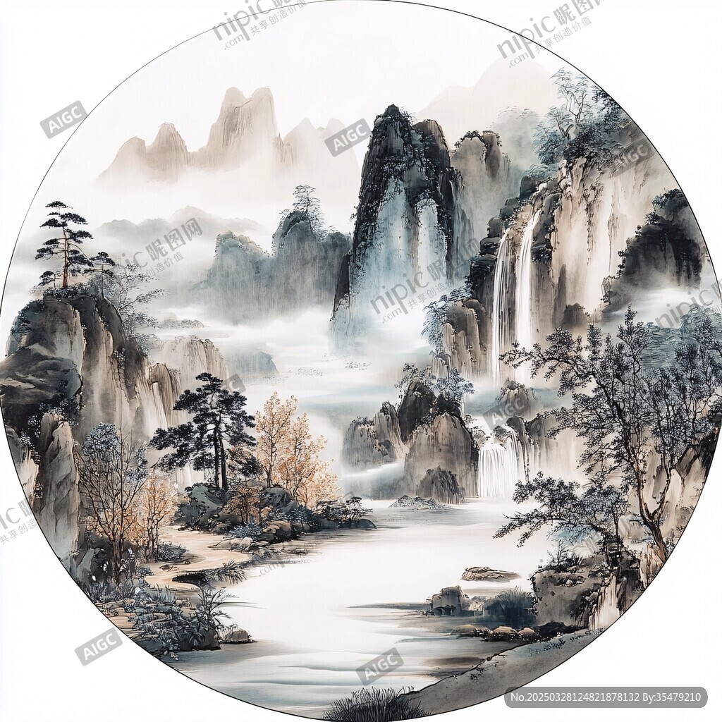 水墨山水图
