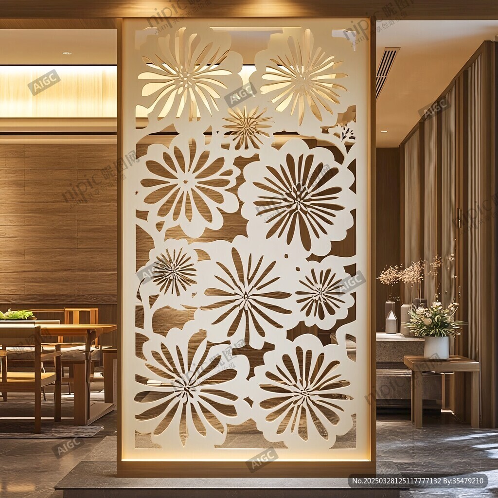 花朵雕花屏风 营造雅致空间