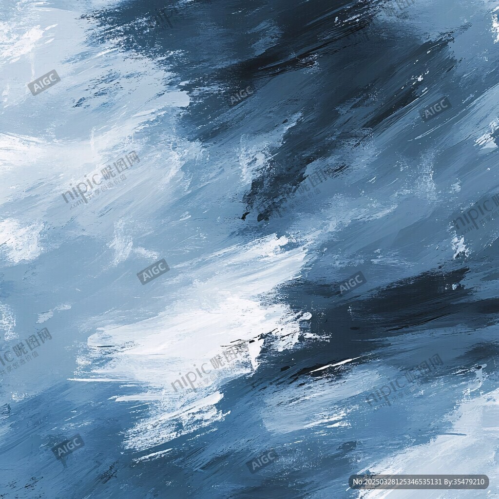 蓝色抽象笔触艺术背景图
