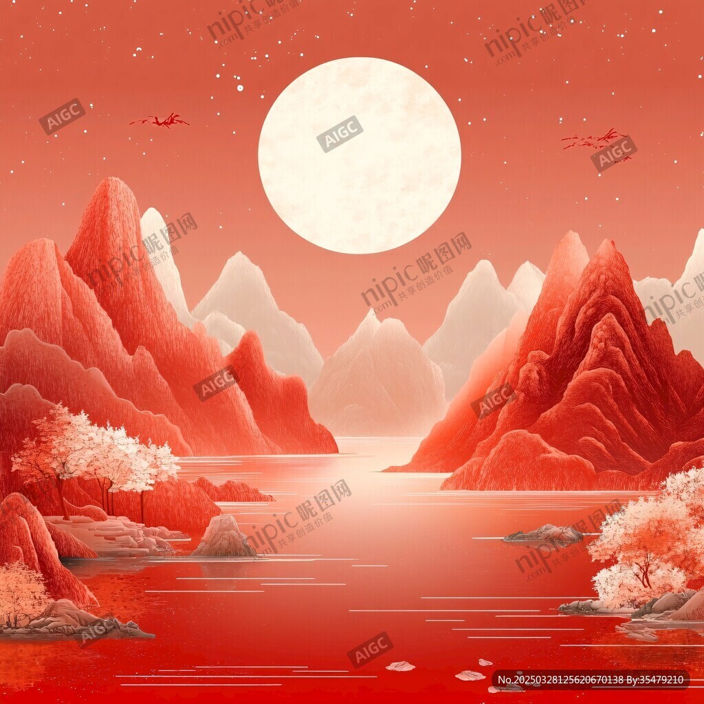 红韵山河映明月
