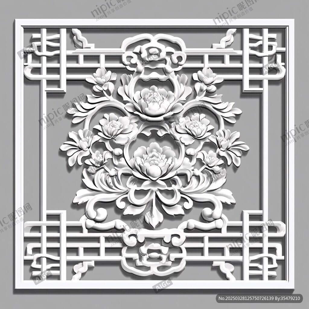 中式雕花装饰图案