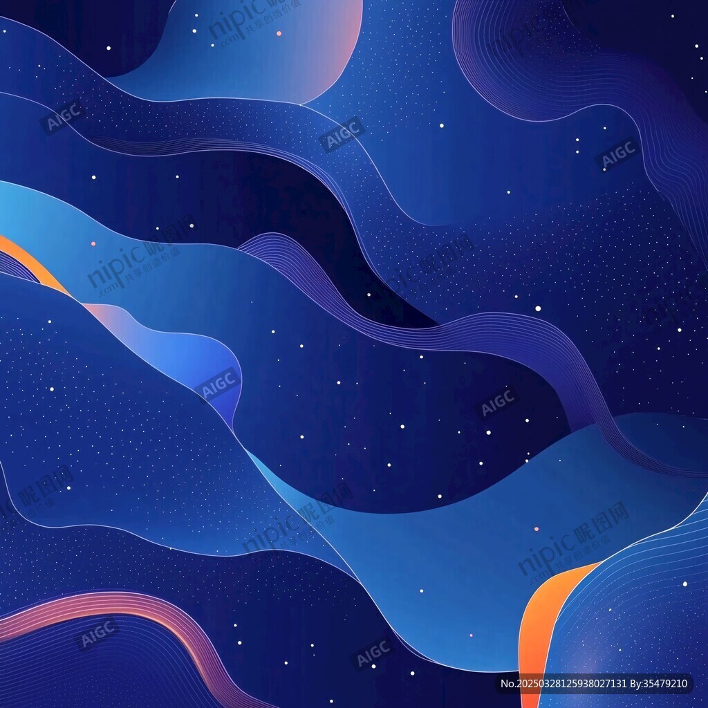 梦幻蓝色星空流体背景图