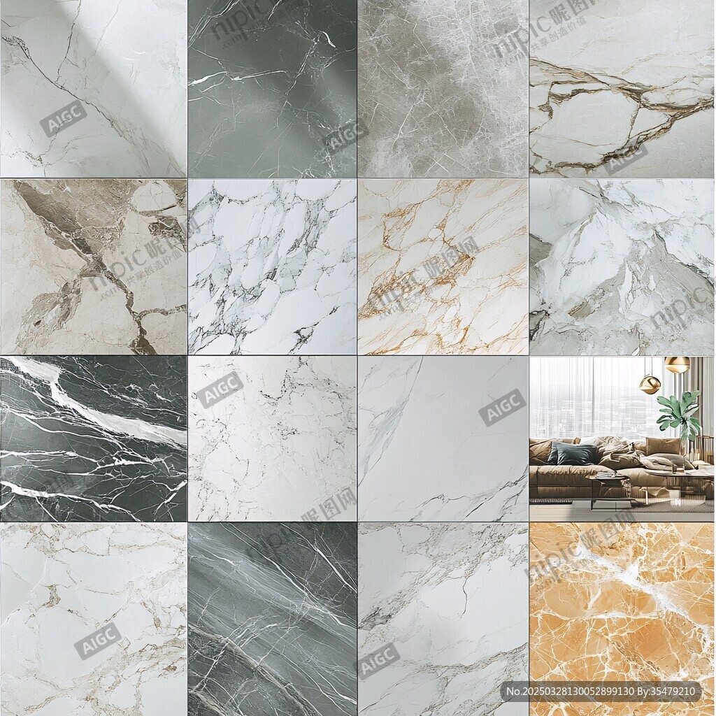 多样大理石瓷砖纹理展示