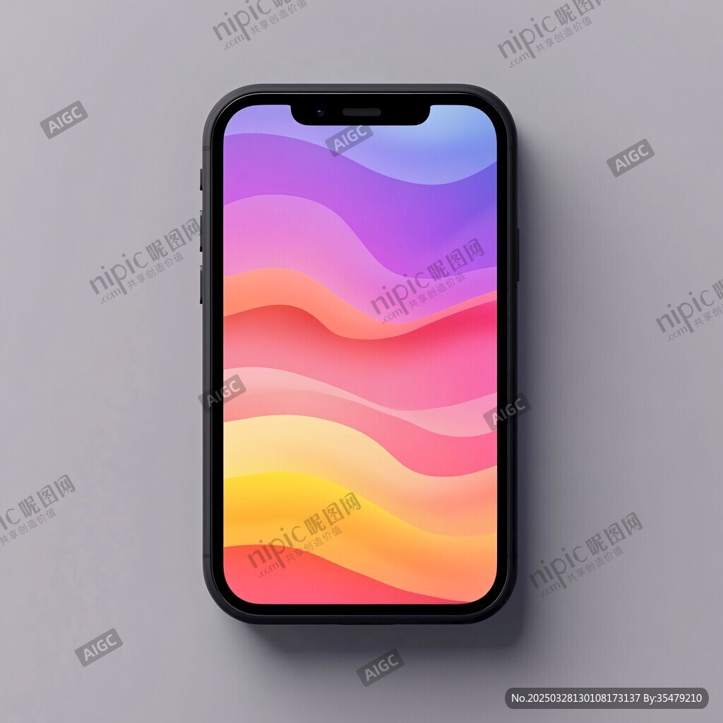 彩色渐变屏手机展示图