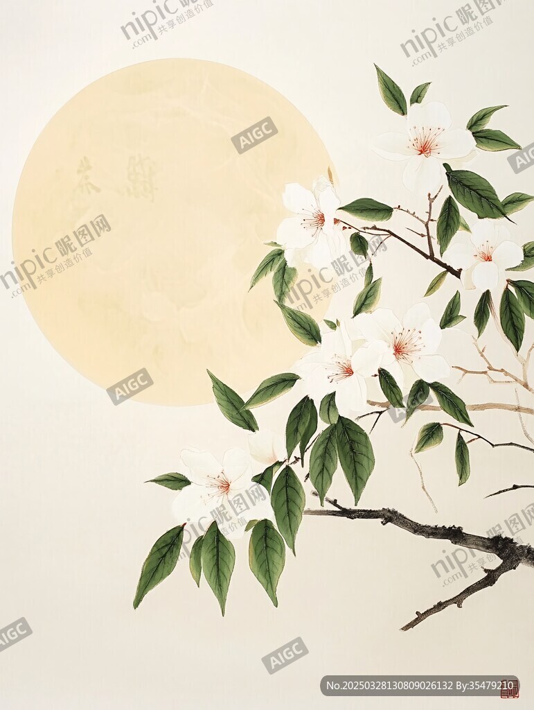 月夜繁花图