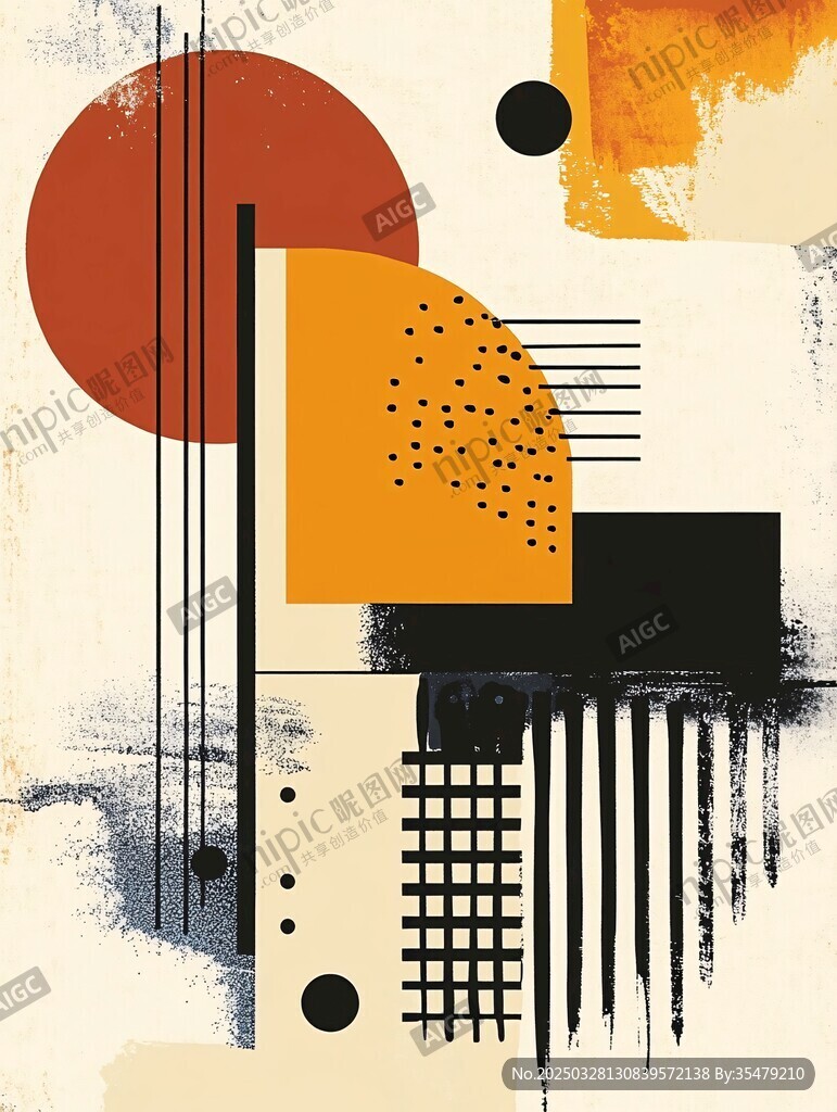 抽象几何艺术插画作品