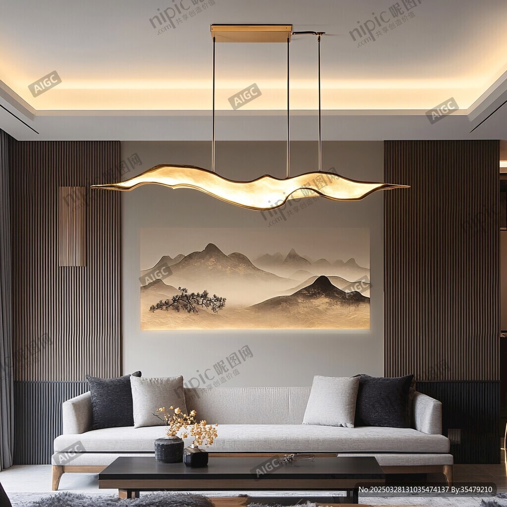现代客厅的优雅艺术吊灯