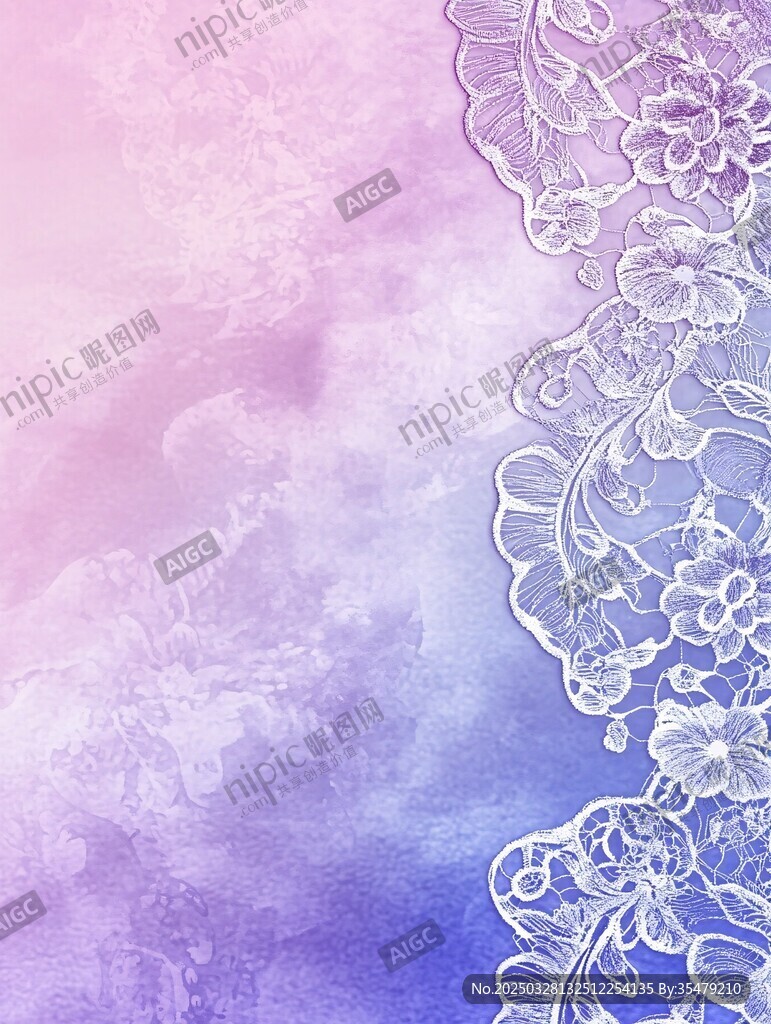 梦幻渐变蕾丝花卉背景图