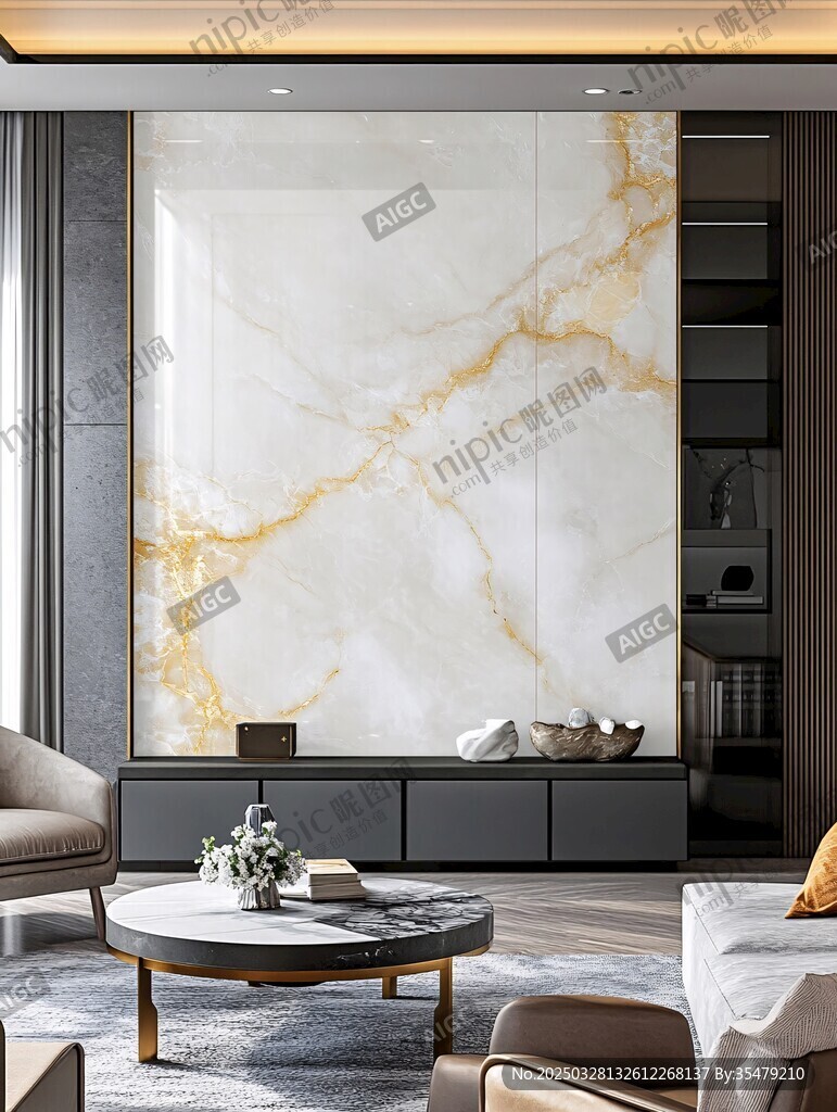 奢华大理石客厅背景墙