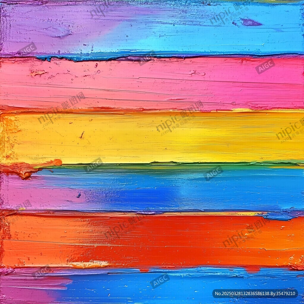 多彩绚丽的油画笔触纹理
