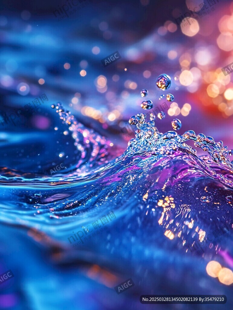 梦幻炫彩的灵动水花