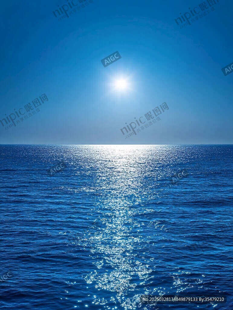 海上阳光洒 波光粼粼景