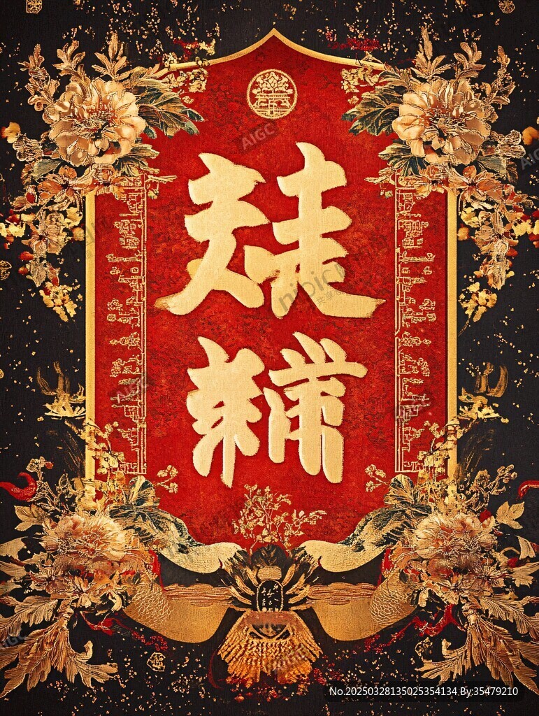 中式喜庆恭贺新禧装饰图