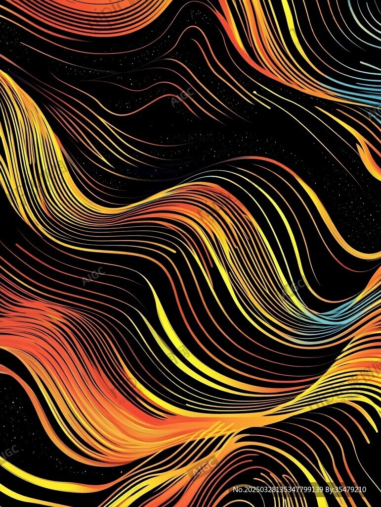 动感炫彩线条抽象背景图
