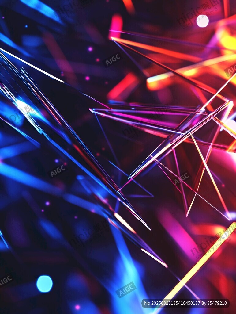 炫彩光线交织的动感画面