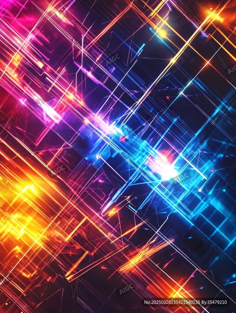 炫彩光线交织梦幻背景