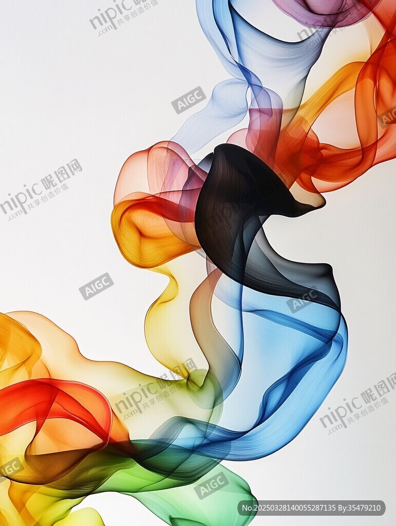 彩色烟雾舞动艺术画面