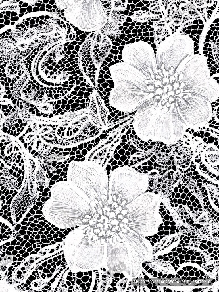 精致蕾丝花卉图案纹理