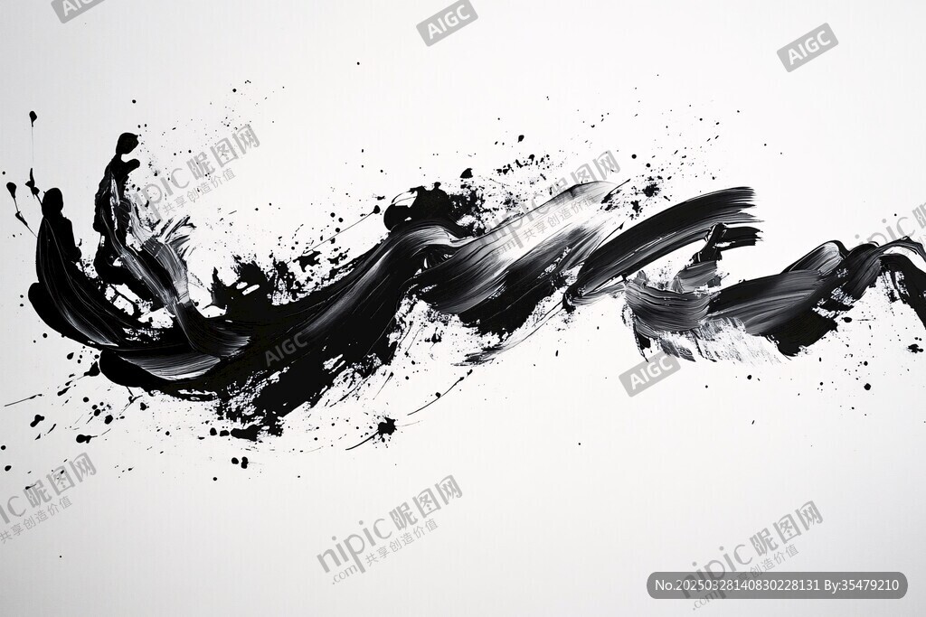 水墨飞溅艺术图案