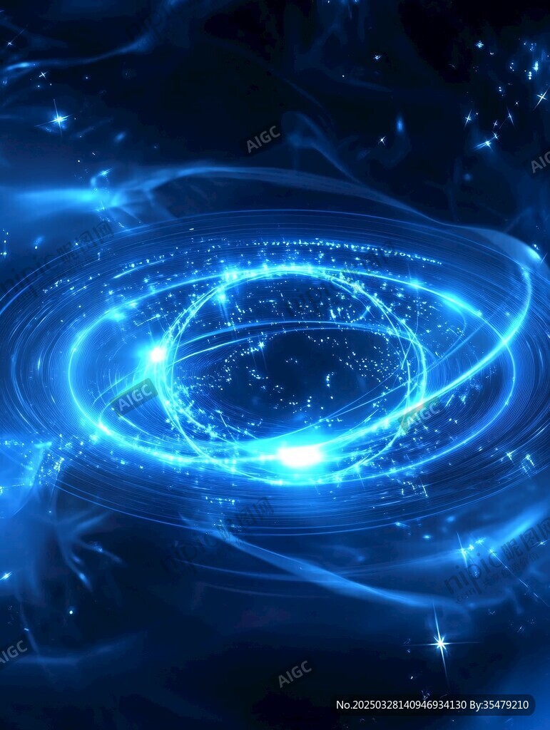 梦幻蓝色能量漩涡特效图