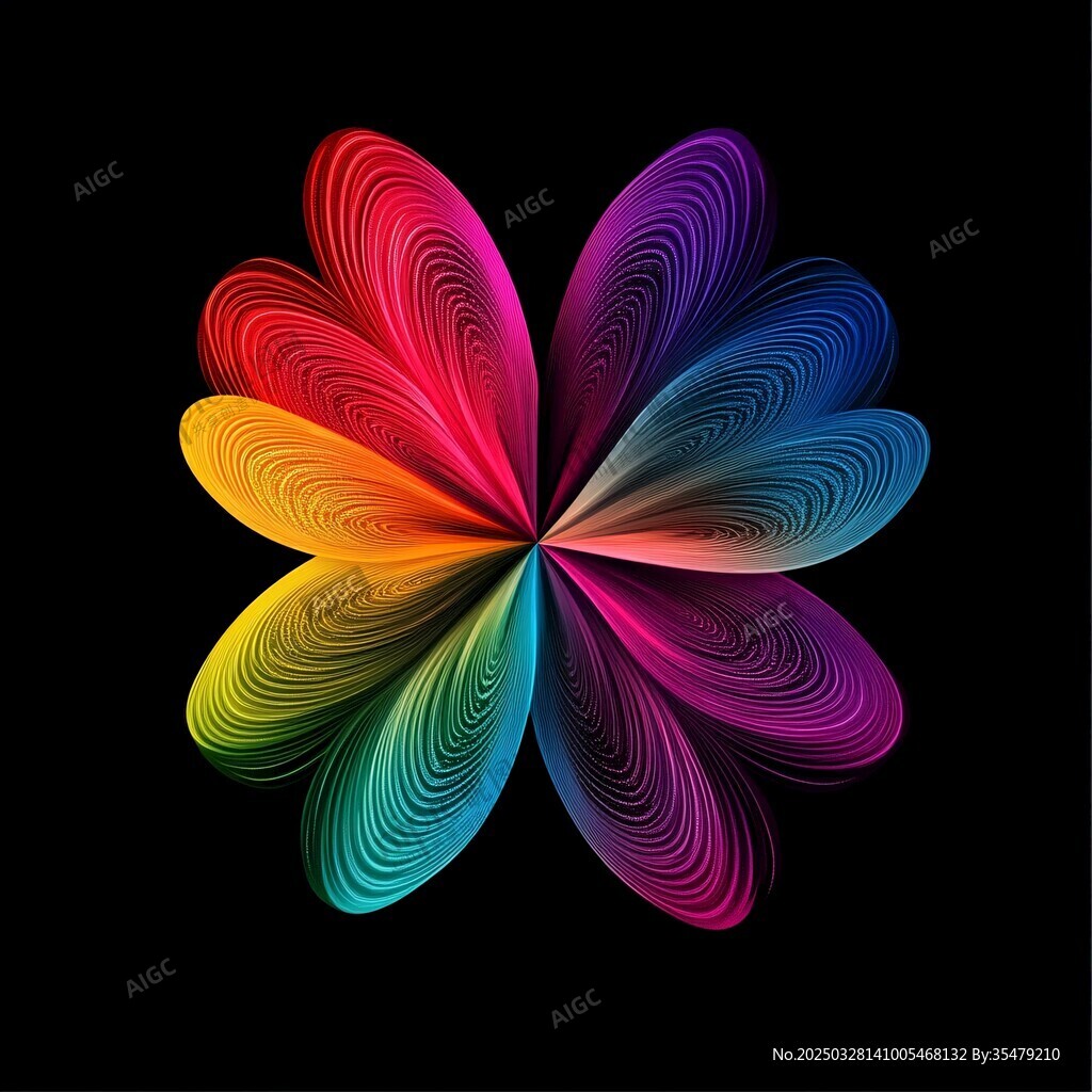 绚丽多彩花朵抽象图案