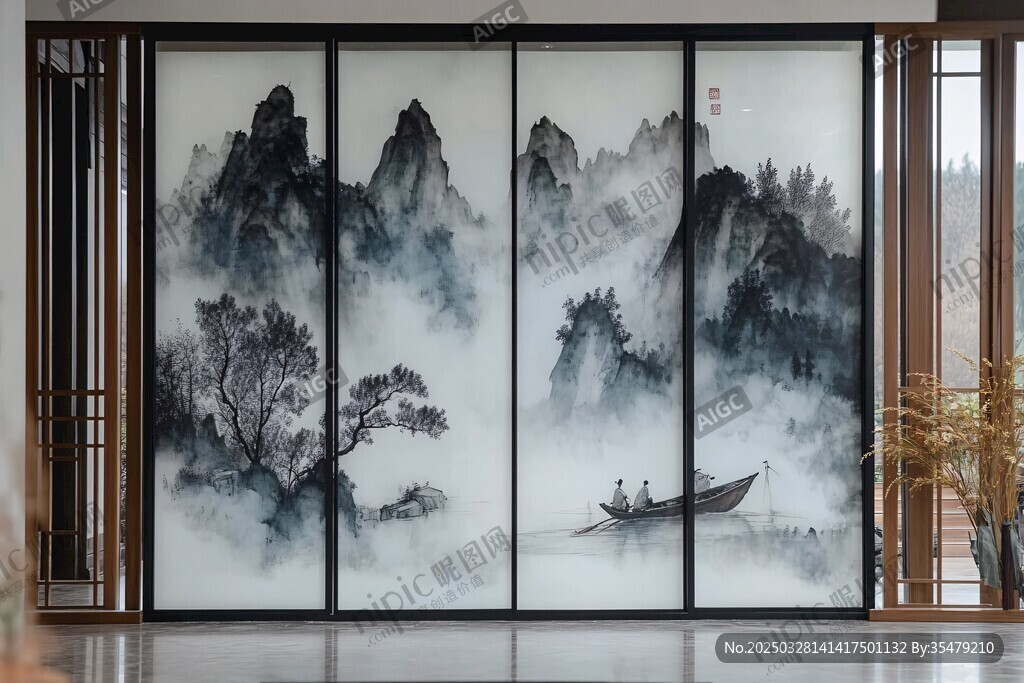 中式山水屏风 雅致意境