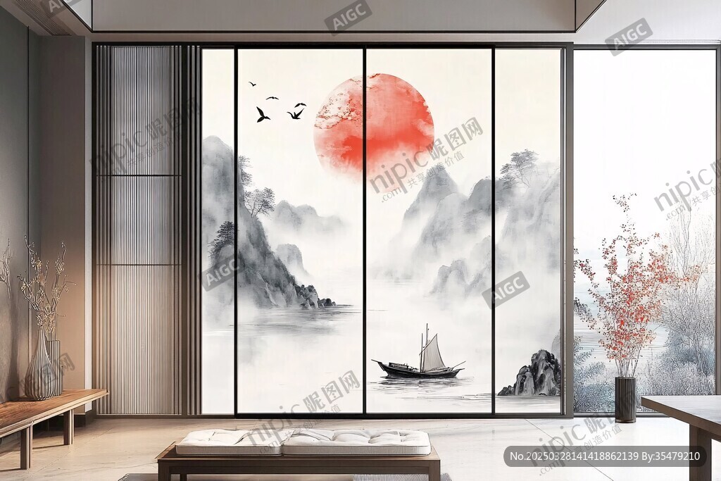 中式山水移门 意境空间