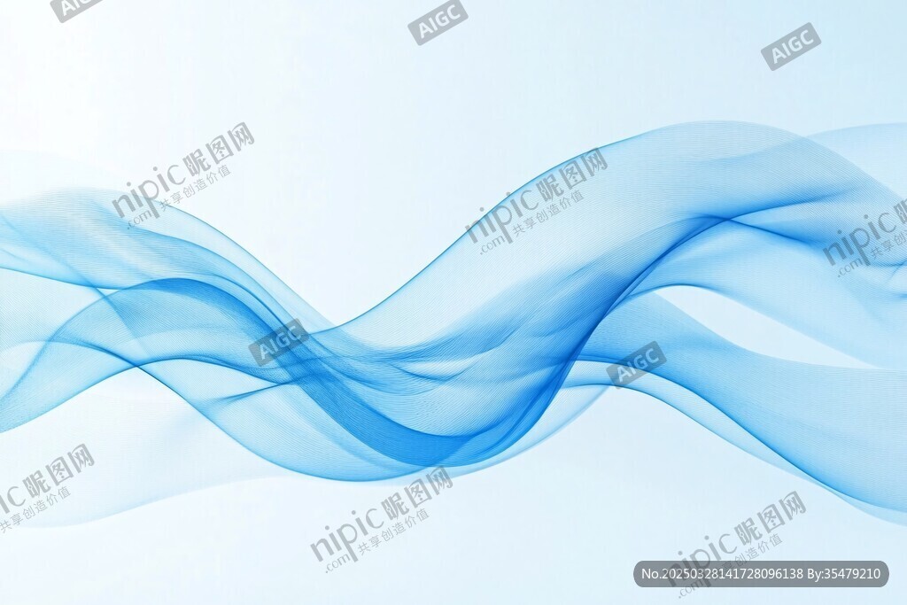 蓝色飘逸动感线条背景图