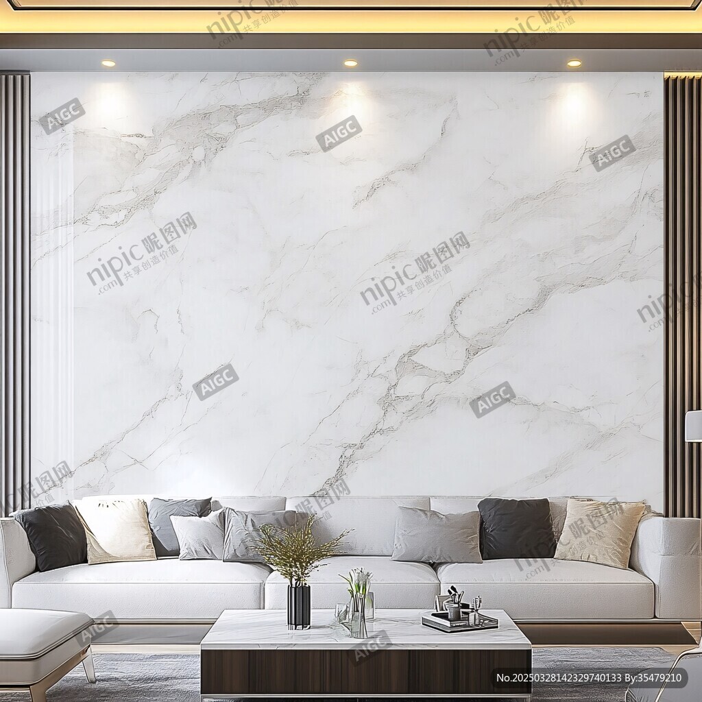 现代简约大理石纹理客厅背景