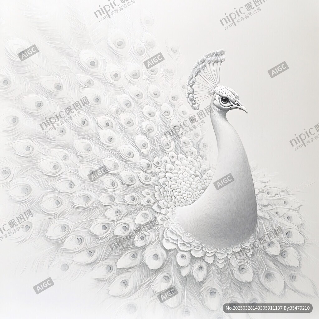 银白孔雀开屏绝美画面