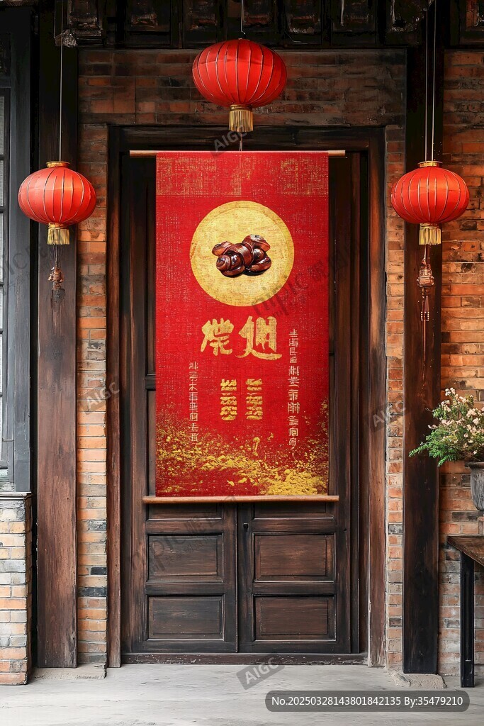 中式门贴挂饰喜庆氛围浓