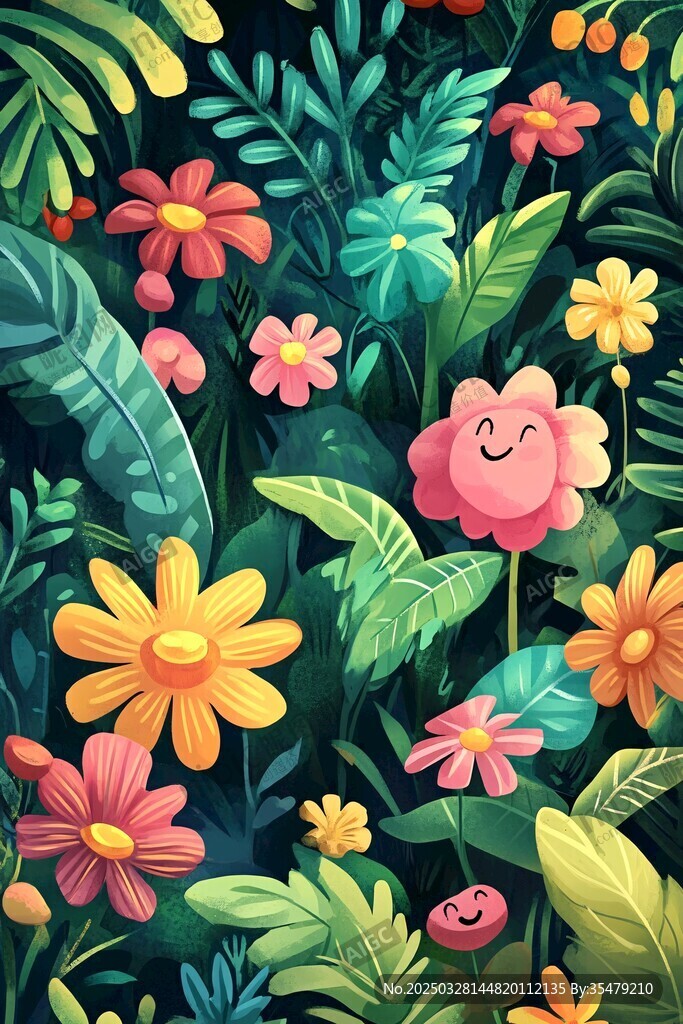 缤纷花卉绿植的欢乐世界
