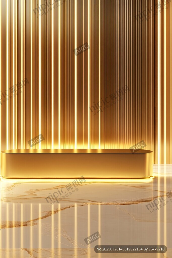 金色简约展示台背景空间