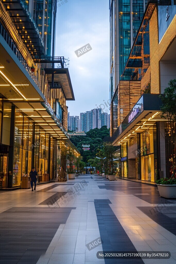 都市繁华商业街夜景