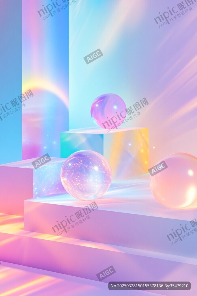梦幻炫彩的立体空间球体
