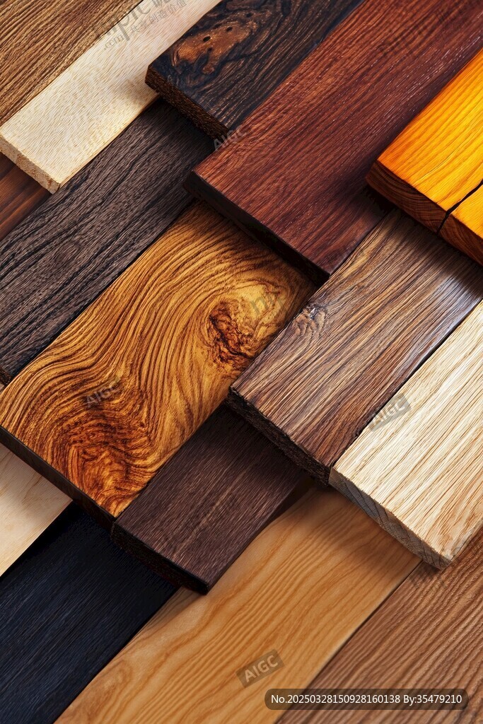 多样实木板材展示