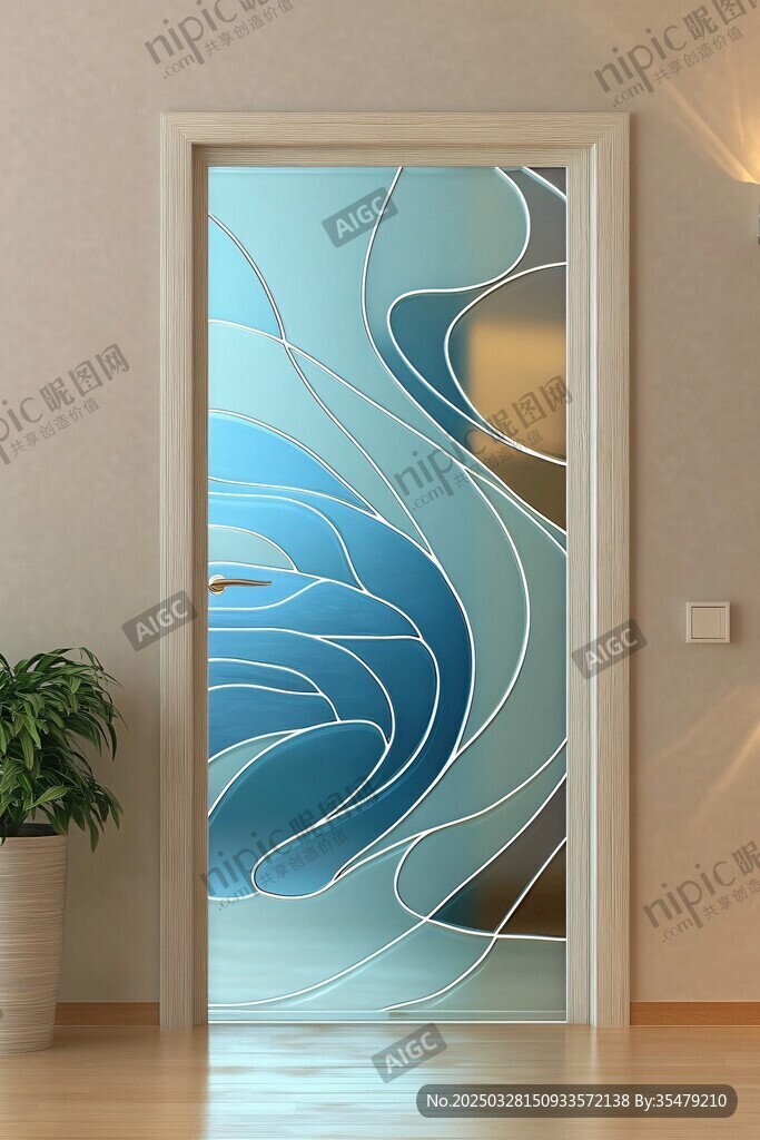 艺术玻璃门 简约家居新选择